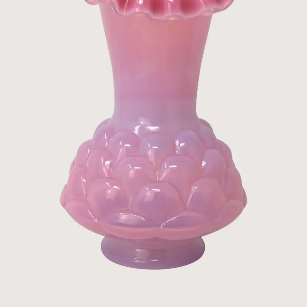 1960s Fenton Jacqueline Plum Opalescent Jack in the Pulpit Tulip Vase